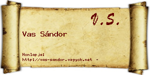 Vas Sándor névjegykártya