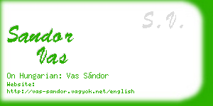 sandor vas business card